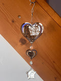Attrape-soleil cœur et prisme étoile – Amour, éclat et lumière irisée – Suncatcher fait main