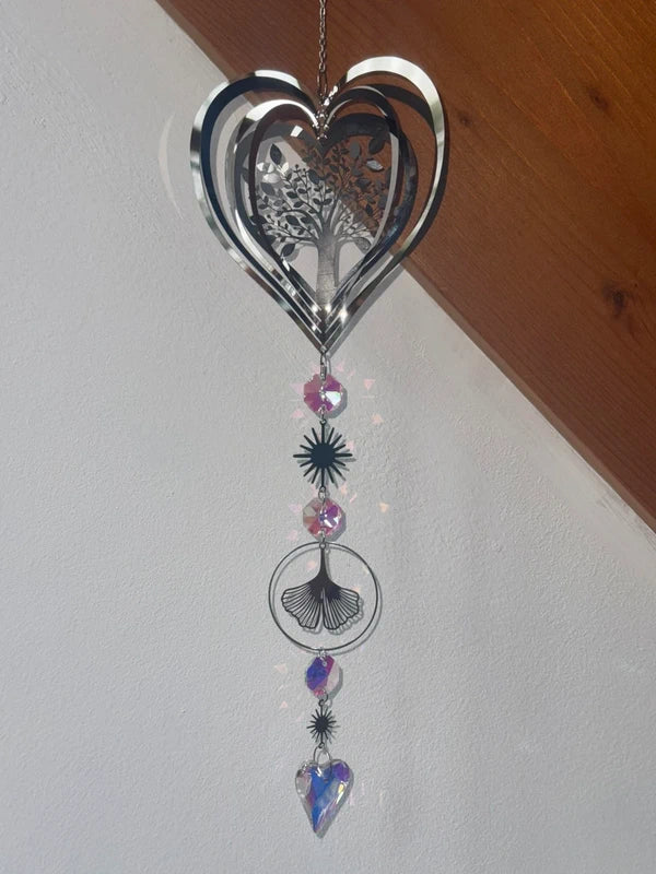 Attrape-soleil arbre de vie cœur – Amour, harmonie et lumière - Suncatcher fait main