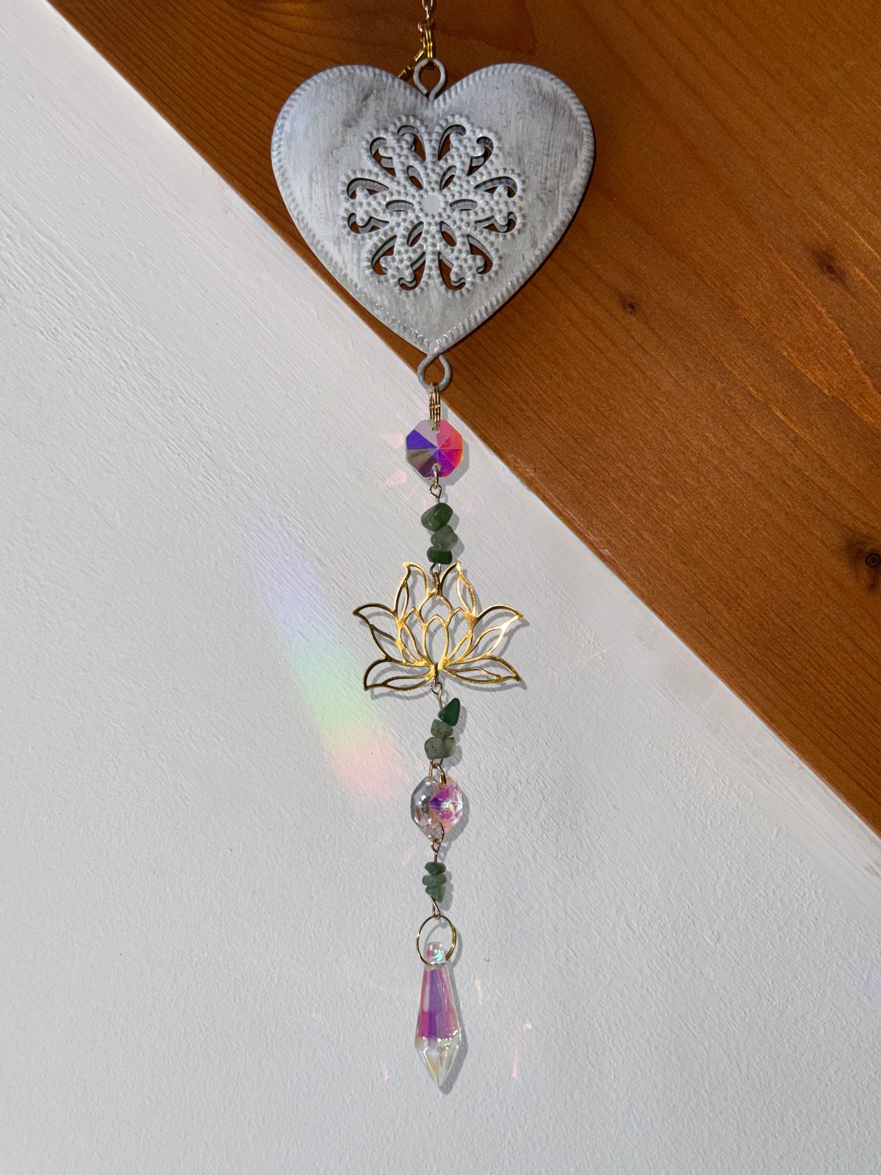 🌸✨ Jardin de Lumière – Cœur Fleuri, Lotus Doré et Aventurine ✨🌸