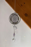 Attrape-soleil mandala et licorne en cristal – Suncatcher féerique fait main décoration fenêtre lumineuse